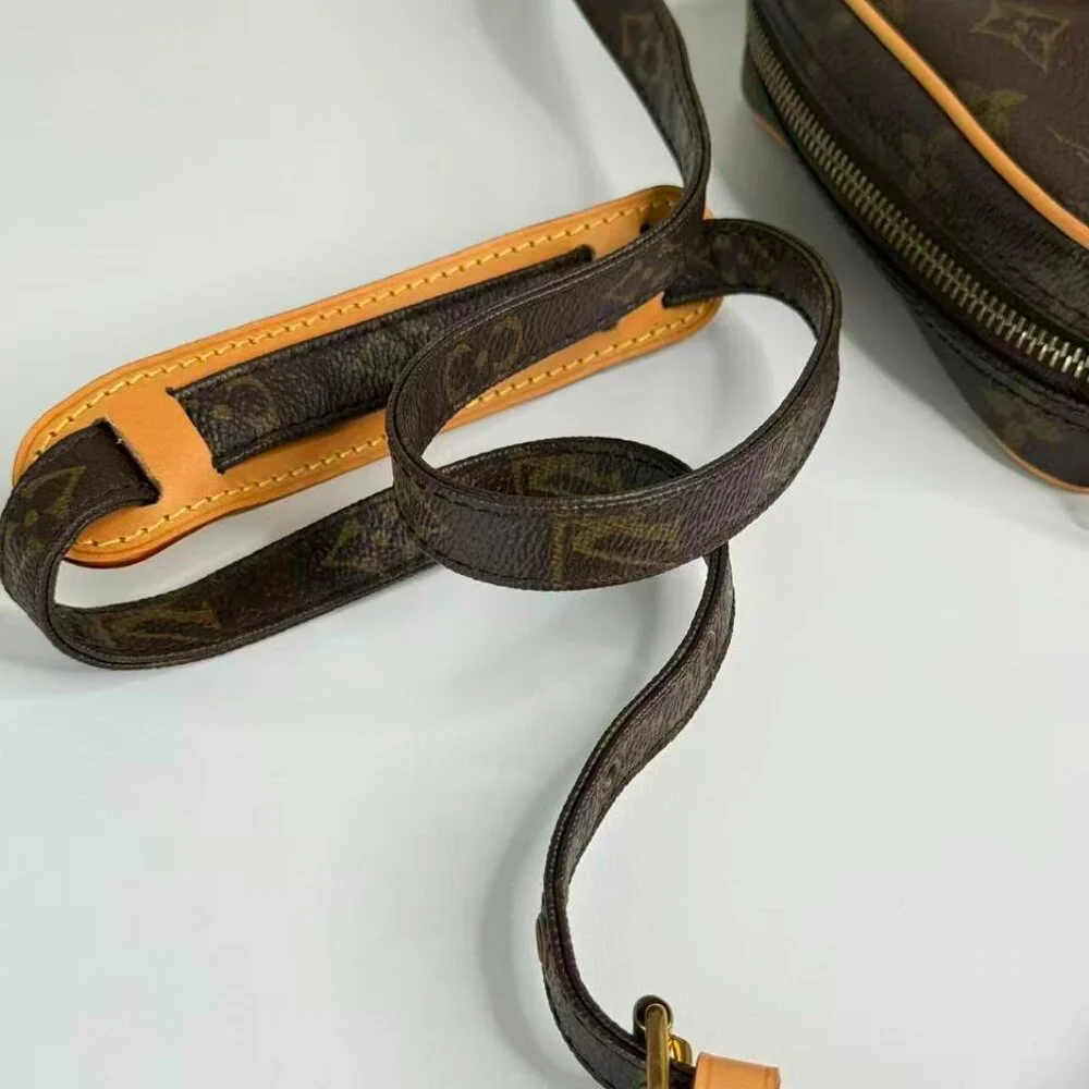 Louis Vuitton Monogram Canvas Crossbody Bag Brown & Beige Trimmed - Picture 7 of 8